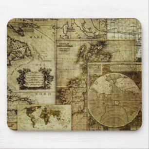 Vintage old world Maps Mouse Pad
