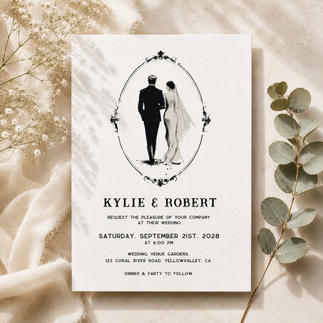 Vintage Old World Romance Classic Wedding Invitation (Creator Uploaded)