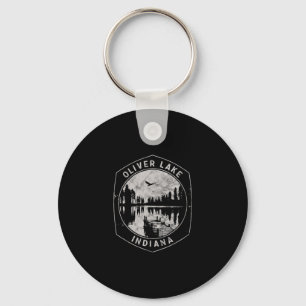 Vintage Oliver Lake Indiana Outdoors Vacation  Key Ring