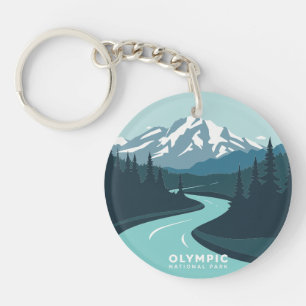Vintage Olympic National Park Key Ring