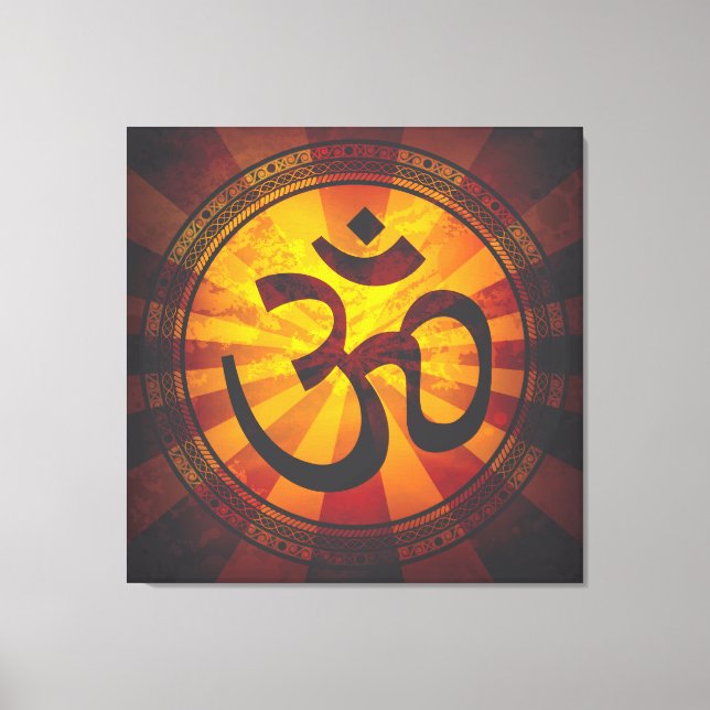 Vintage Om Symbol Canvas Print (Front)