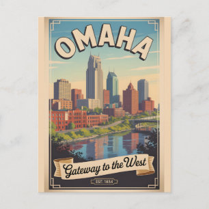 Vintage Omaha Nebraska Retro Travel Holiday Postcard