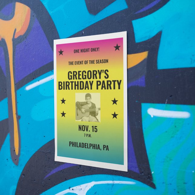 Vintage Ombre Concert Poster with Photo Custom (Creator Uploaded)