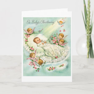 Vintage - On Baby's Christening, Card