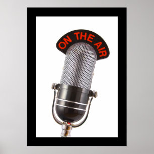 Vintage On The Air Microphone Poster