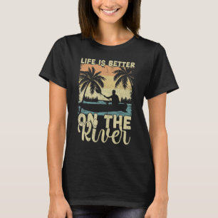Vintage  On The River Canoe Boating Kayak T-Shirt