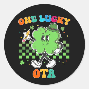 Vintage One Lucky Ota St Patrick Day School Istant Classic Round Sticker