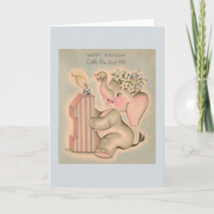 Vintage One Year Old Birthday Card