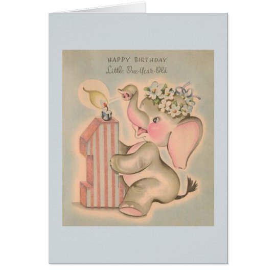 Vintage One Year Old Birthday Card