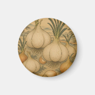 Vintage Onion Botanical Magnet