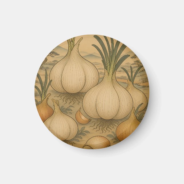 Vintage Onion Botanical  Magnet (Front)