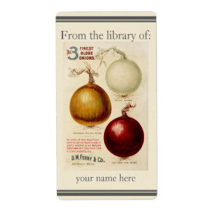 Vintage onion chart illustration bookplate