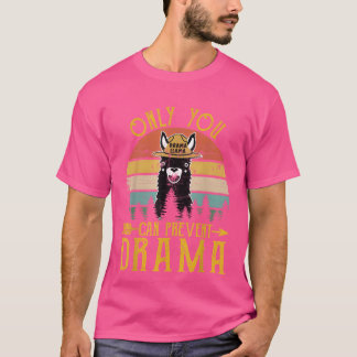 Vintage Only you can prevent drama Llama Camping r T-Shirt