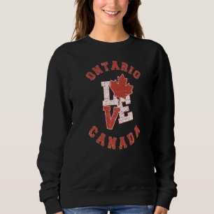 Vintage Ontario Canada Love Canadian Flag Sweatshirt