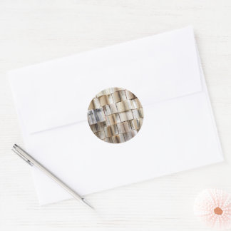 Vintage Open Books Book Pages Classic Round Sticker