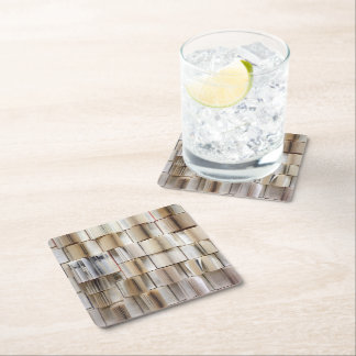 Vintage Open Books Book Pages Square Paper Coaster