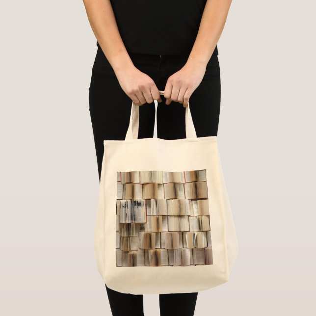 Vintage Open Books Book Pages Tote Bag (Front (Product))