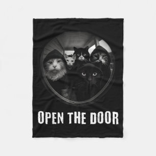 Vintage Open The Door Funny Meme Gang Sarcastic Fleece Blanket