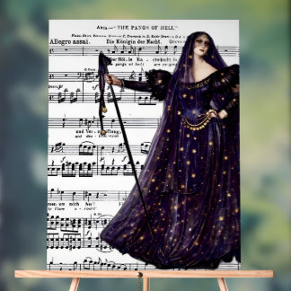 Vintage Opera Gothic Queen of the Night Art  Acrylic Sign