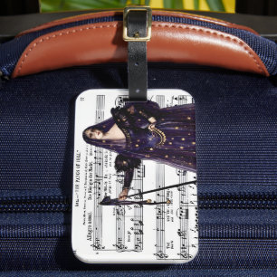 Vintage Opera Gothic Queen of the Night Art  Luggage Tag