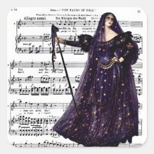 Vintage Opera Gothic Queen of the Night Art  Square Sticker