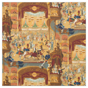 Vintage Opera House Masquerade Ball Pattern Fabric