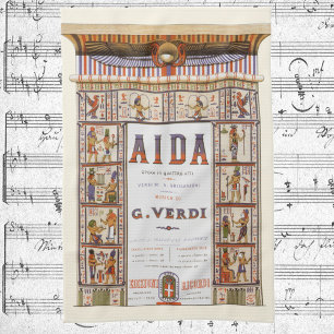 Vintage Opera Music, Egyptian Aida by Verdi Tea Towel