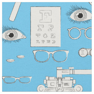 Vintage Optometrist Optician Optical Eye Doctor Fabric