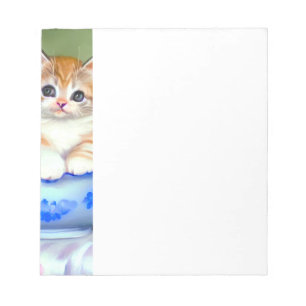 Vintage Orange and White Kitten Illustration Notepad