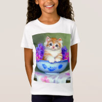 Vintage Orange and White Kitten Illustration