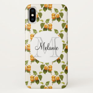 Vintage Orange Apricot Watercolor Pattern Monogram Case-Mate iPhone Case