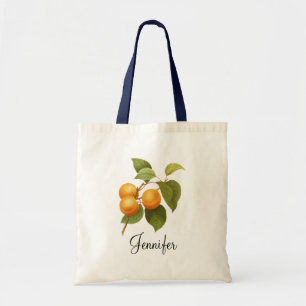 Vintage Orange Apricots Watercolor Drawing Tote Bag