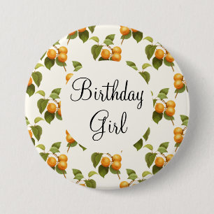 Vintage Orange Apricots Watercolor Pattern 7.5 Cm Round Badge