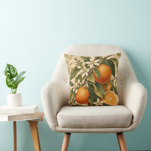Vintage Orange Blossom Mediterranean Botanical Thr Cushion