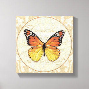 Vintage Orange Butterfly Canvas Print