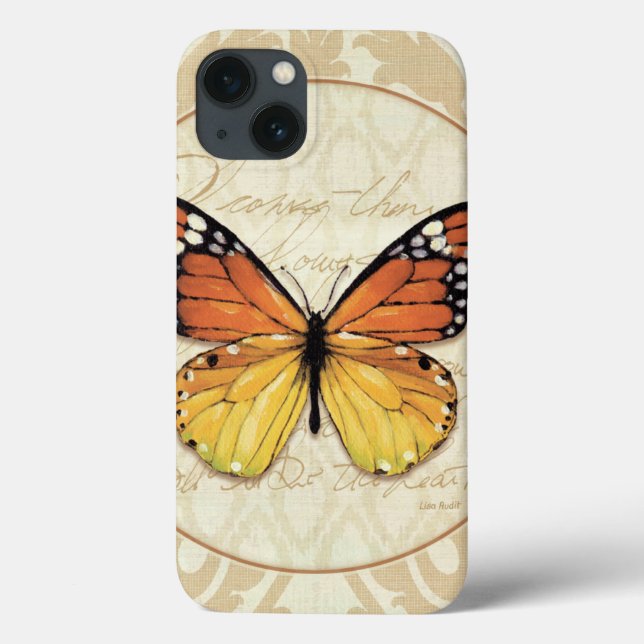 Vintage Orange Butterfly Case-Mate iPhone Case (Back)