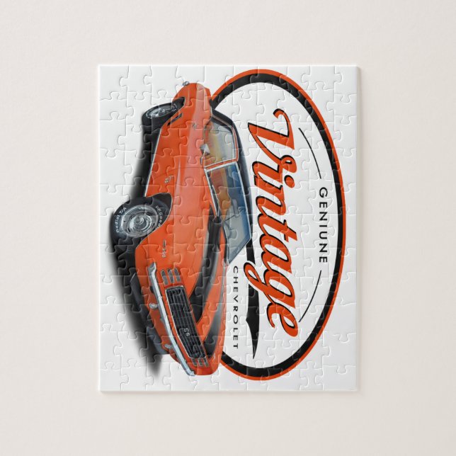 Vintage Orange Camaro Jigsaw Puzzle (Vertical)