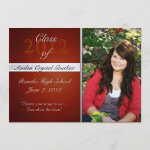 Vintage Orange Class Of Graduation Invitations