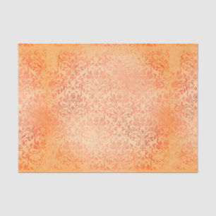 Vintage Orange Damask Tissue Paper