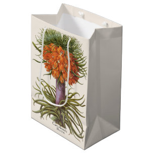 Vintage Orange Fritillaria Flowers Basilius Besler Medium Gift Bag