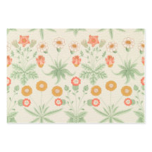 Vintage Orange, Green and Daisy Pattern
