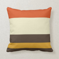 Vintage Orange Grey Yellow Cream Striped Pattern