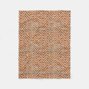 Vintage orange herringbone fleece blanket