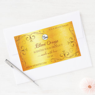 Vintage Orange Marble Ornate Product Labels Logo