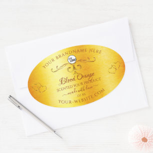 Vintage Orange Marble Ornate Product Labels Logo