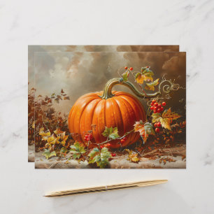 Vintage Orange Pumpkin Painting Scrapbook Paper