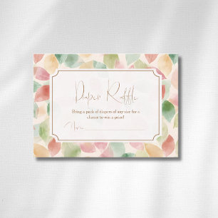 Vintage Orange Sage Autumn Leaf Gold Diaper Raffle Enclosure Card
