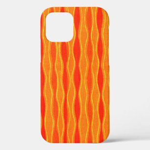 Vintage Orange Wave Stripes Phone Case 