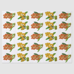Vintage Orange Yellow Exotic Orchid Flower Tissue Paper