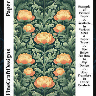 Vintage Orange & Yellow Peonies CR4 Craft Paper